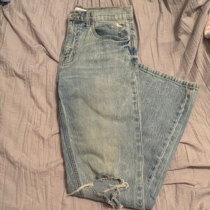 Eunina Light Blue Distressed Straight Leg Jeans